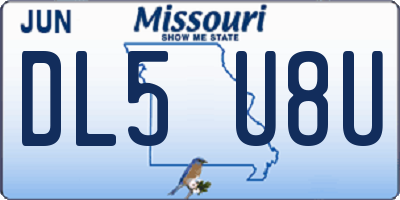 MO license plate DL5U8U
