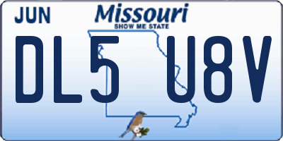 MO license plate DL5U8V