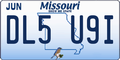 MO license plate DL5U9I