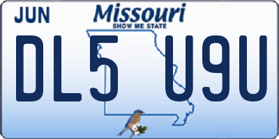 MO license plate DL5U9U