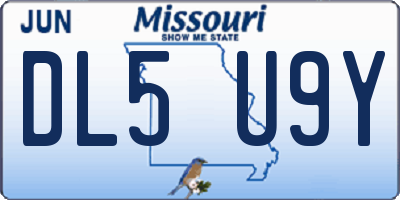 MO license plate DL5U9Y