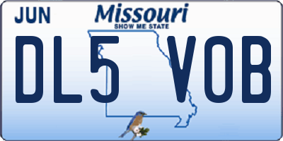 MO license plate DL5V0B