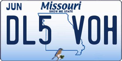 MO license plate DL5V0H