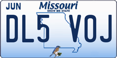 MO license plate DL5V0J