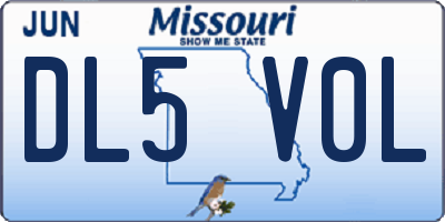 MO license plate DL5V0L