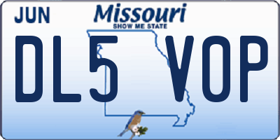 MO license plate DL5V0P