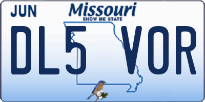 MO license plate DL5V0R