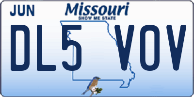 MO license plate DL5V0V