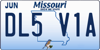 MO license plate DL5V1A