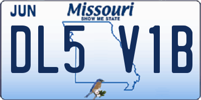 MO license plate DL5V1B