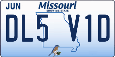 MO license plate DL5V1D