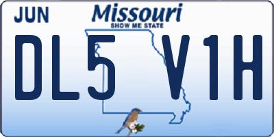 MO license plate DL5V1H