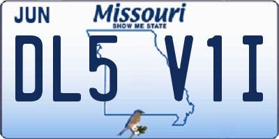 MO license plate DL5V1I