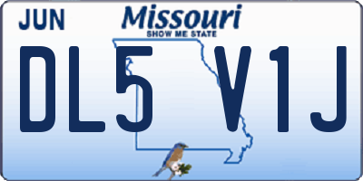 MO license plate DL5V1J
