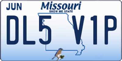 MO license plate DL5V1P
