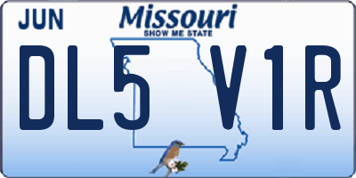 MO license plate DL5V1R