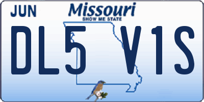 MO license plate DL5V1S