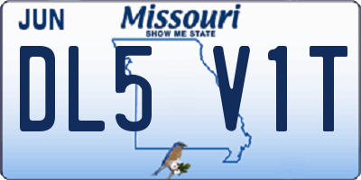 MO license plate DL5V1T