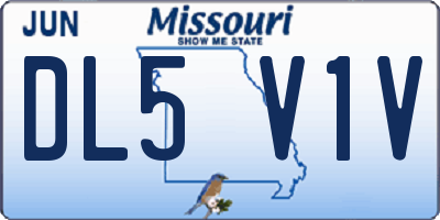 MO license plate DL5V1V