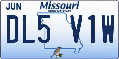 MO license plate DL5V1W