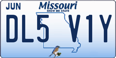 MO license plate DL5V1Y