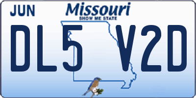 MO license plate DL5V2D