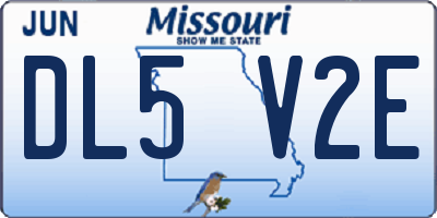 MO license plate DL5V2E