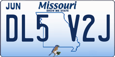 MO license plate DL5V2J