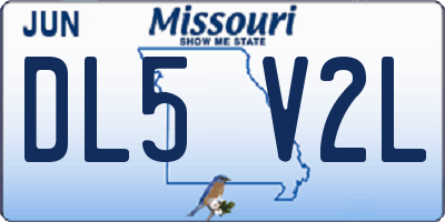 MO license plate DL5V2L