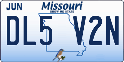 MO license plate DL5V2N