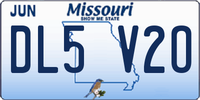 MO license plate DL5V2O