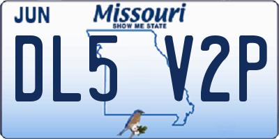 MO license plate DL5V2P