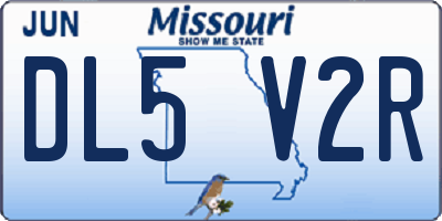 MO license plate DL5V2R