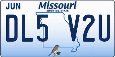 MO license plate DL5V2U