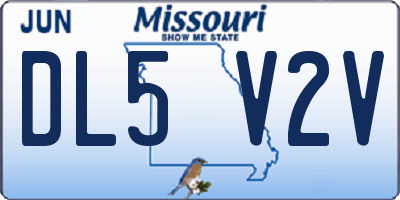 MO license plate DL5V2V