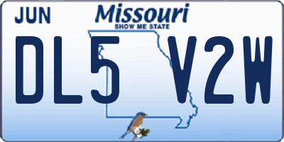 MO license plate DL5V2W