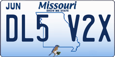 MO license plate DL5V2X