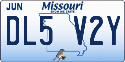 MO license plate DL5V2Y