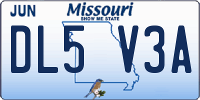 MO license plate DL5V3A