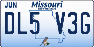 MO license plate DL5V3G