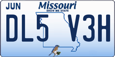 MO license plate DL5V3H
