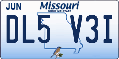 MO license plate DL5V3I