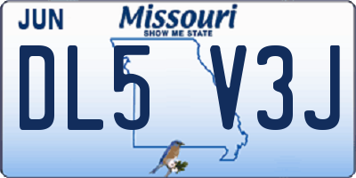 MO license plate DL5V3J