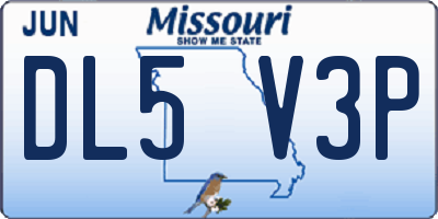 MO license plate DL5V3P