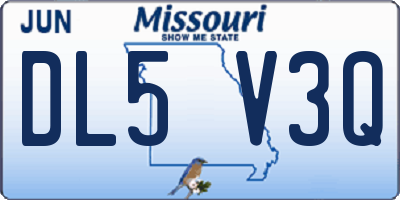 MO license plate DL5V3Q
