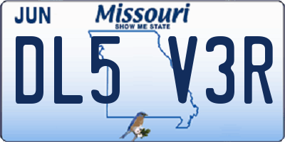 MO license plate DL5V3R