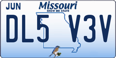 MO license plate DL5V3V