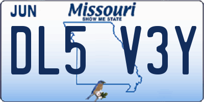MO license plate DL5V3Y