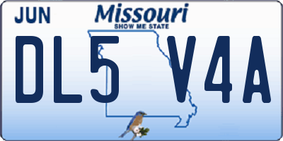 MO license plate DL5V4A