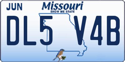 MO license plate DL5V4B